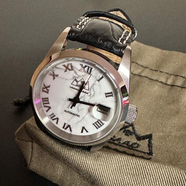 *美品【SAAD】 大理石文字盤 機械式自動巻 裏スケ メンズウォッチ < 男性アクセサリー/時計 *美品【SAAD】 大理石文字盤 機械式自動巻 裏スケ メンズウォッチ < 男性アクセサリー/時計の