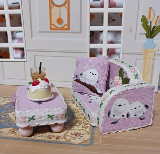 シマエナガの可愛い絵柄のピンクミニソファセット 手作り樹脂ケーキパピオカ付き < ホビー シマエナガの可愛い絵柄のピンクミニソファセット 手作り樹脂ケーキパピオカ付き < ホビーの