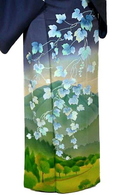 【最高峰】新品同様【宮本龍雪】暈し染め 蔦の葉遠山風景文 訪問着 身丈160cm 裄丈62.5cm T3319 < 女性ファッション 【最高峰】新品同様【宮本龍雪】暈し染め 蔦の葉遠山風景文 訪問着 身丈160cm 裄丈62.5cm T3319 < 女性ファッションの