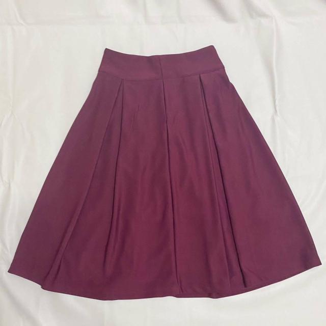 新品 ひざ丈フレアスカート ワインレッド #S < 女性ファッション  新品 ひざ丈フレアスカート ワインレッド #S  < 女性ファッションの