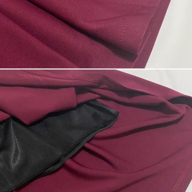 新品 ひざ丈フレアスカート ワインレッド #S < 女性ファッション  新品 ひざ丈フレアスカート ワインレッド #S < 女性ファッションの
