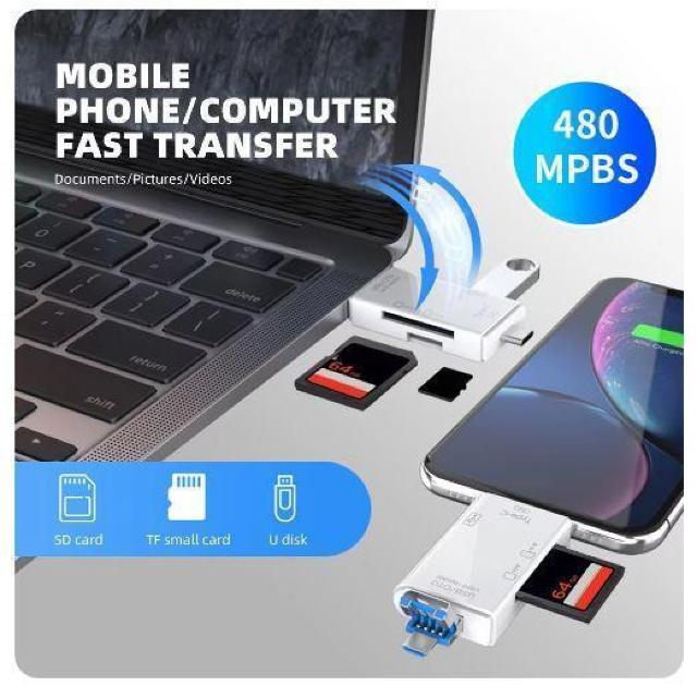 ブラック 6in1 Otg タイプc カードリーダー 多機能 usb tf mirco sd フラッシュメモリ アダプター 50 < PC本体/周辺機器 ブラック 6in1 Otg タイプc カードリーダー 多機能 usb tf mirco sd フラッシュメモリ アダプター 50 < PC本体/周辺機器の