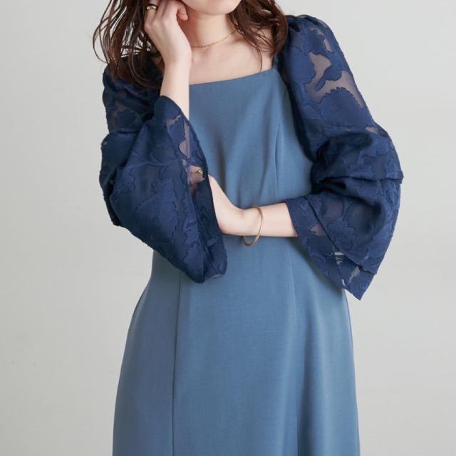 新品★natural couture★袖ジャガードお上品ワンピース★ < ブランド 新品★natural couture★袖ジャガードお上品ワンピース★ < ブランドの