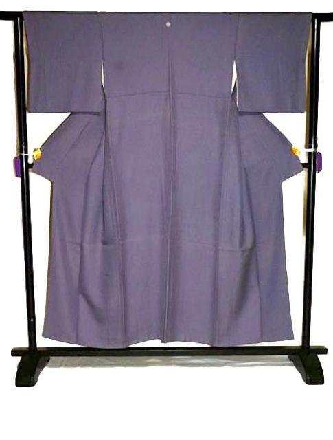 【最高級】鳩羽色 1つ紋 色無地 身丈154cm 裄丈62.5cm T3394 < 女性ファッション  【最高級】鳩羽色 1つ紋 色無地 身丈154cm 裄丈62.5cm T3394 < 女性ファッションの