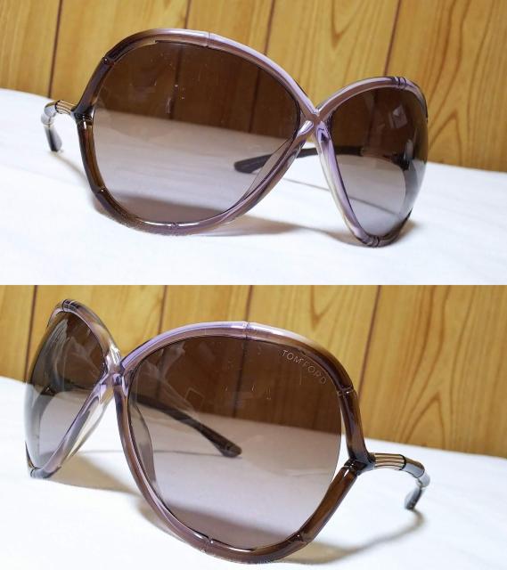 正規美 激レア トムフォード クリアグラデーション サングラス 紫×茶 リフレクションバンブーフルフレーム 男女兼用可〇付属有 < ブランド  正規美 激レア トムフォード クリアグラデーション サングラス 紫×茶 リフレクションバンブーフルフレーム 男女兼用可〇付属有 < ブランドの