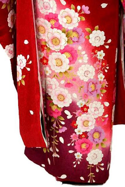 振袖 中古 最高峰 新品同様 魔除けの赤 暈染め 銀通し地 金糸 刺繍 枝垂れ桜 藤 身丈162cm 裄丈65.5cm T2917 < 女性ファッション  振袖 中古 最高峰 新品同様 魔除けの赤 暈染め 銀通し地 金糸 刺繍 枝垂れ桜 藤 身丈162cm 裄丈65.5cm T2917 < 女性ファッションの