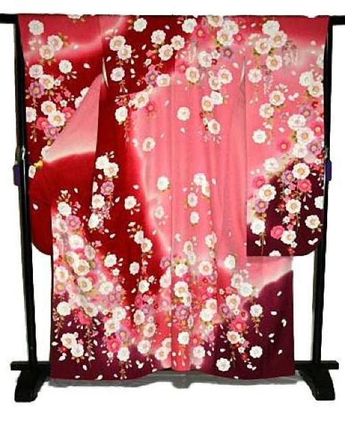 振袖 中古 最高峰 新品同様 魔除けの赤 暈染め 銀通し地 金糸 刺繍 枝垂れ桜 藤 身丈162cm 裄丈65.5cm T2917 < 女性ファッション  振袖 中古 最高峰 新品同様 魔除けの赤 暈染め 銀通し地 金糸 刺繍 枝垂れ桜 藤 身丈162cm 裄丈65.5cm T2917 < 女性ファッションの