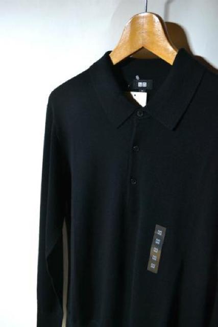 新品 UNIQLO ユニクロ メリノニットポロセーター 長袖 ブラック M メンズ 秋冬 ポロシャツ トップス アウトドア 未使用 < ブランド  新品 UNIQLO ユニクロ メリノニットポロセーター 長袖 ブラック M メンズ 秋冬 ポロシャツ トップス アウトドア 未使用 < ブランドの