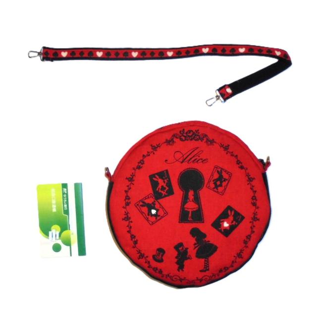 ◆不思議の国のアリス【赤・時計】◆まんまる時計型Awayラウンドショルダーバック < 女性ファッション ◆不思議の国のアリス【赤・時計】◆まんまる時計型Awayラウンドショルダーバック < 女性ファッションの