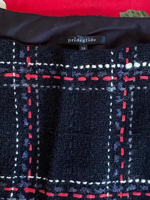 prideglide☆ブラックスカート☆可愛いチェック刺繍☆ラメ入 < ブランド prideglide☆ブラックスカート☆可愛いチェック刺繍☆ラメ入 < ブランドの