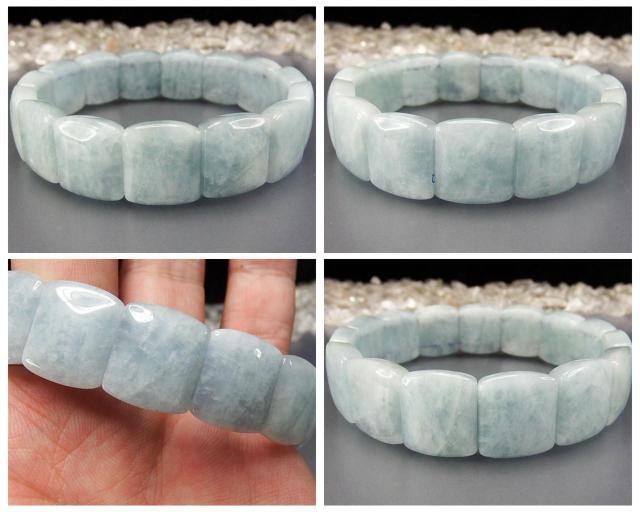 希少仕様アクアマリンバングルブレスレット約16mm弱天然石3月の誕生石 < 女性アクセサリー/時計  希少仕様アクアマリンバングルブレスレット約16mm弱天然石3月の誕生石 < 女性アクセサリー/時計の