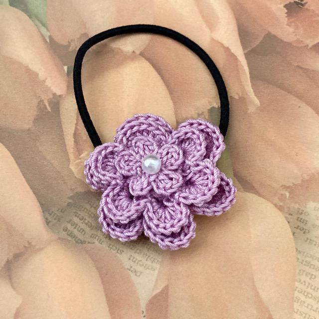 ハンドメイド♪レース編み お花モチーフのヘアゴム < 女性ファッション  ハンドメイド♪レース編み お花モチーフのヘアゴム  < 女性ファッションの
