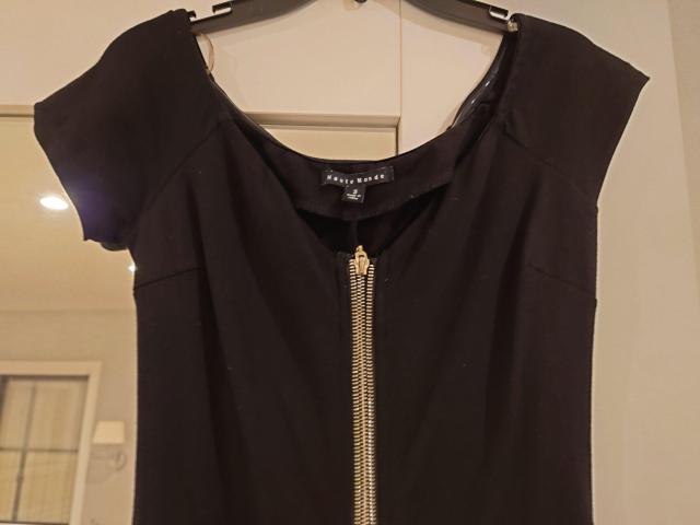 黒半袖ジッパーワンピース Sサイズ < 女性ファッション  黒半袖ジッパーワンピース Sサイズ < 女性ファッションの