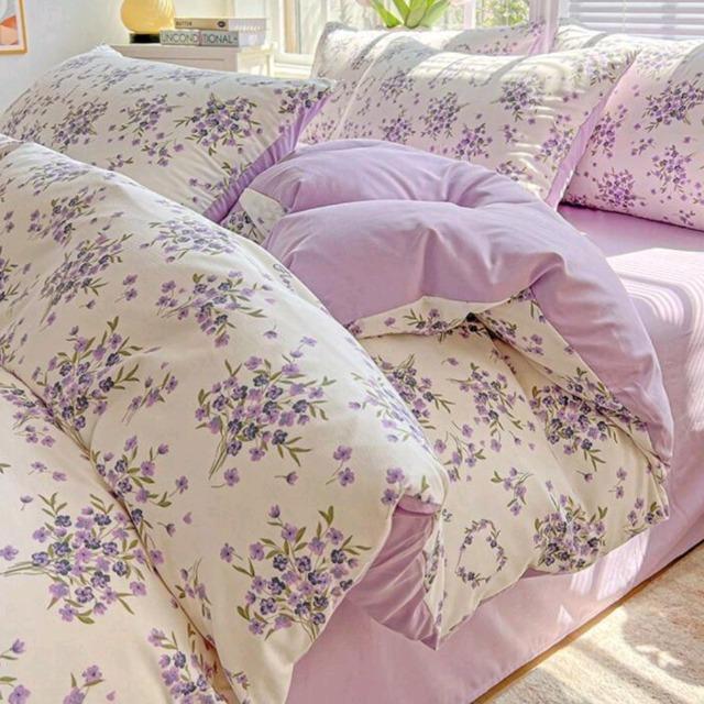 ☆シングル布団カバー☆4点セット ラベンダー柄×パープル系 < インテリア/ライフ ☆シングル布団カバー☆4点セット ラベンダー柄×パープル系 < インテリア/ライフの