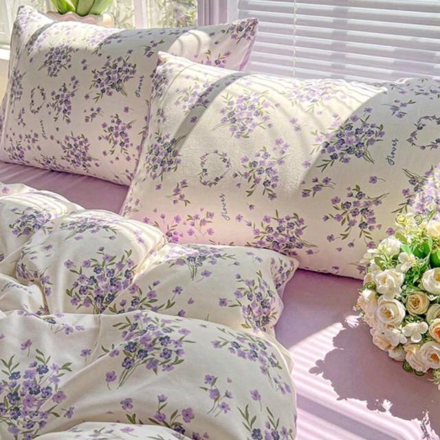 ☆シングル布団カバー☆4点セット ラベンダー柄×パープル系 < インテリア/ライフ ☆シングル布団カバー☆4点セット ラベンダー柄×パープル系 < インテリア/ライフの