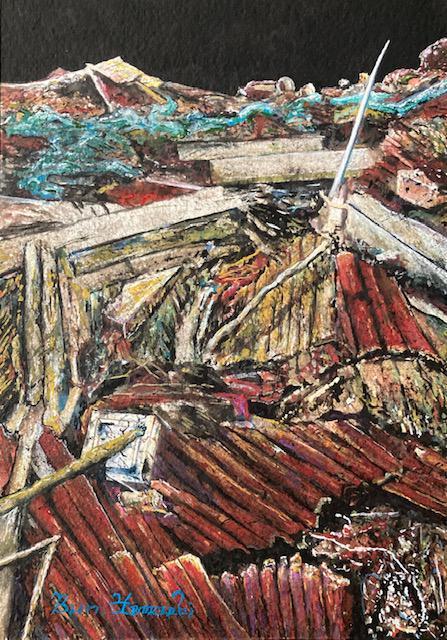 絵画 水彩画ガッシュ水彩・透明水彩『災害』新品・真作保証 原画 < ホビー 絵画 水彩画ガッシュ水彩・透明水彩『災害』新品・真作保証 原画 < ホビーの