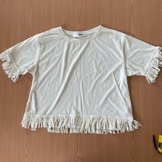 切手可 エムズエキサイト トップス カットソー フリンジ 付半袖Tシャツ < ブランド  切手可 エムズエキサイト トップス カットソー フリンジ 付半袖Tシャツ  < ブランドの