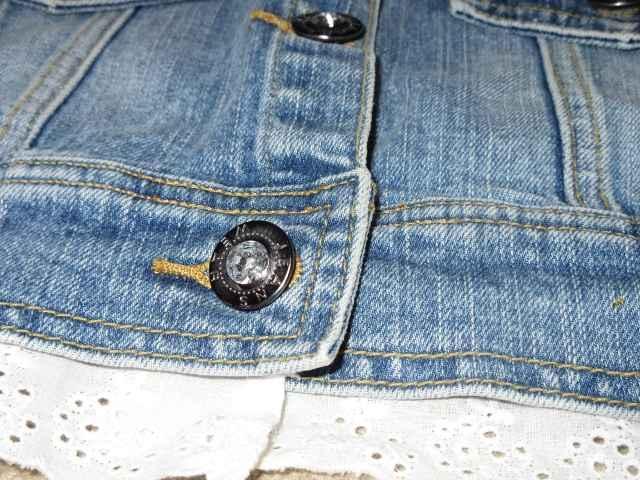 ショート丈デニムボレロ*ジュエルボタンフリルレース*姫系 < 女性ファッション ショート丈デニムボレロ*ジュエルボタンフリルレース*姫系 < 女性ファッションの