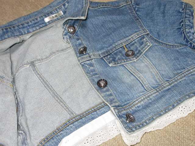 ショート丈デニムボレロ*ジュエルボタンフリルレース*姫系 < 女性ファッション ショート丈デニムボレロ*ジュエルボタンフリルレース*姫系 < 女性ファッションの