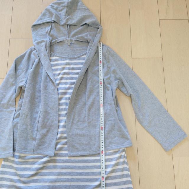 授乳口付き 重ね着風 産前産後マタニティワンピース サイズL < 女性ファッション  授乳口付き 重ね着風 産前産後マタニティワンピース サイズL < 女性ファッションの