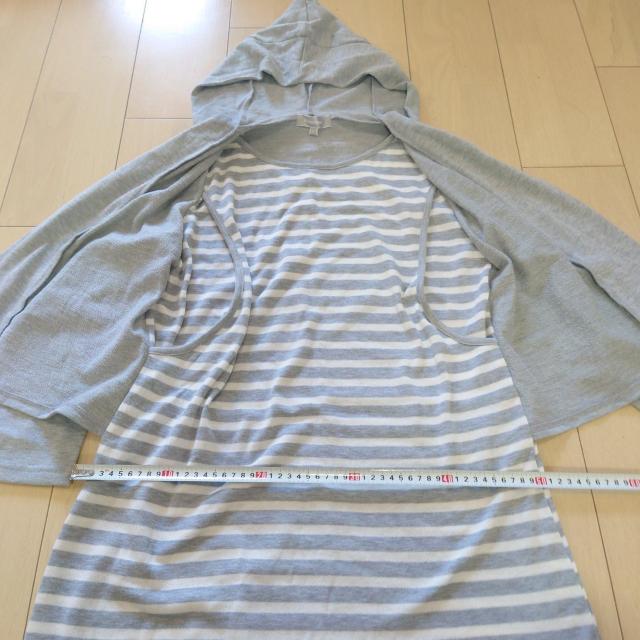 授乳口付き 重ね着風 産前産後マタニティワンピース サイズL < 女性ファッション  授乳口付き 重ね着風 産前産後マタニティワンピース サイズL < 女性ファッションの