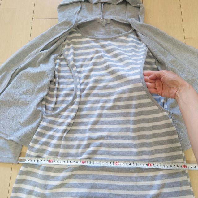 授乳口付き 重ね着風 産前産後マタニティワンピース サイズL < 女性ファッション  授乳口付き 重ね着風 産前産後マタニティワンピース サイズL < 女性ファッションの