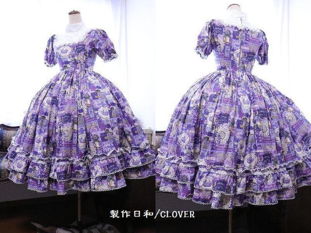 紫ヨーク付ワンピース XS〜Sサイズ < 女性ファッション  紫ヨーク付ワンピース XS〜Sサイズ < 女性ファッションの