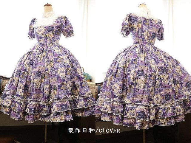 紫ヨーク付ワンピース XS〜Sサイズ < 女性ファッション  紫ヨーク付ワンピース XS〜Sサイズ < 女性ファッションの