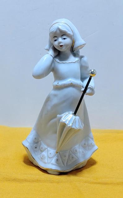 白磁*陶器製 *陶印無し *パラソルを持つ少女人形 < ホビー  白磁*陶器製 *陶印無し *パラソルを持つ少女人形  < ホビーの