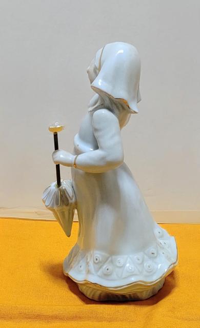 白磁*陶器製 *陶印無し *パラソルを持つ少女人形 < ホビー  白磁*陶器製 *陶印無し *パラソルを持つ少女人形 < ホビーの