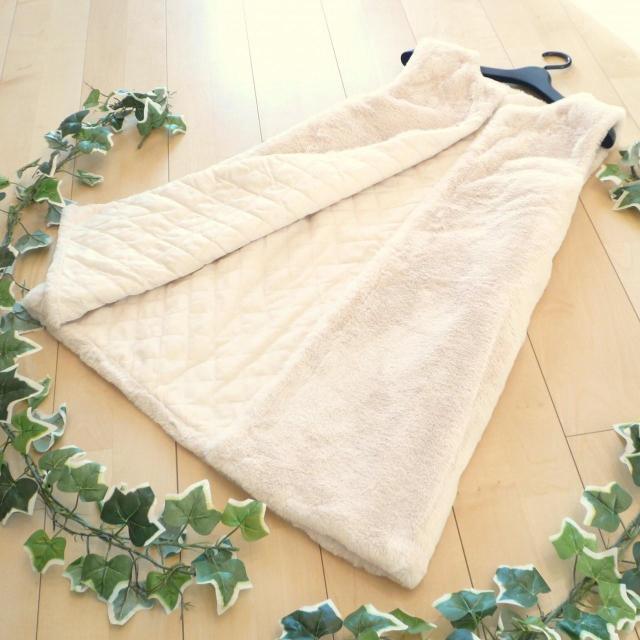 新品 9372 L 裏キルティング ファー ロング ジレ 秋 冬 レディース アイボリー フェイクファー エコファー < 女性ファッション 新品 9372 L 裏キルティング ファー ロング ジレ 秋 冬 レディース アイボリー フェイクファー エコファー < 女性ファッションの