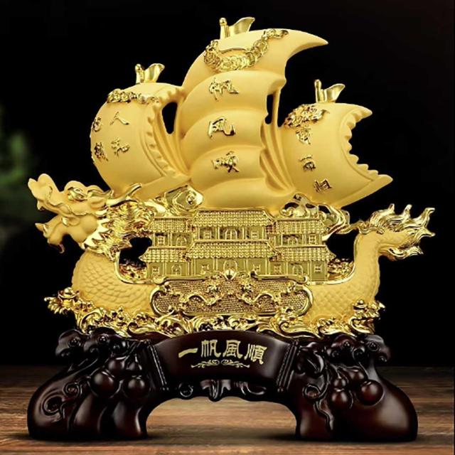 風水 置物 宝船 ドラゴンボート ブロンズ ゴールド 龍船 ドラゴンシップ < インテリア/ライフ 風水 置物 宝船 ドラゴンボート ブロンズ ゴールド 龍船 ドラゴンシップ < インテリア/ライフの