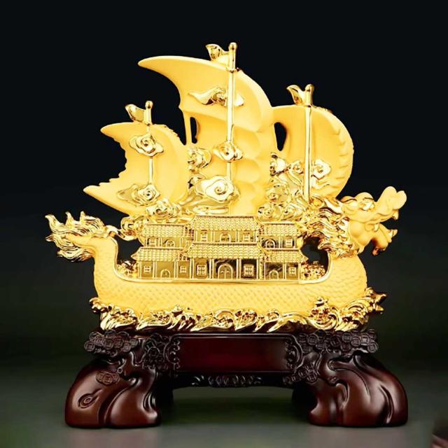 風水 置物 宝船 ドラゴンボート ブロンズ ゴールド 龍船 ドラゴンシップ < インテリア/ライフ 風水 置物 宝船 ドラゴンボート ブロンズ ゴールド 龍船 ドラゴンシップ < インテリア/ライフの