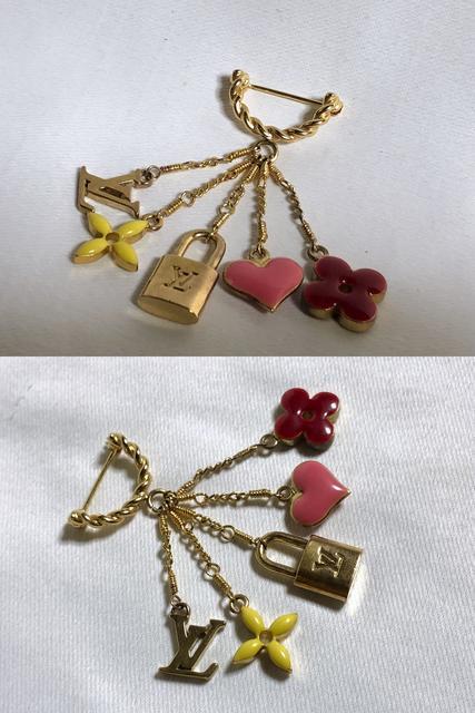 正規 良 Louis Vuittonルイヴィトン ブロッシュスウィートモノグラム LV 5連アイコンフリンジ ブローチ < ブランド  正規 良 Louis Vuittonルイヴィトン ブロッシュスウィートモノグラム LV 5連アイコンフリンジ ブローチ < ブランドの