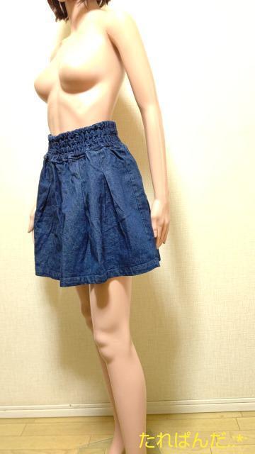 美品☆幅広ウエスト×フレアの柔らかミニデニムB310☆3点で即落 < 女性ファッション  美品☆幅広ウエスト×フレアの柔らかミニデニムB310☆3点で即落 < 女性ファッションの