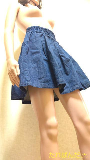 美品☆幅広ウエスト×フレアの柔らかミニデニムB310☆3点で即落 < 女性ファッション  美品☆幅広ウエスト×フレアの柔らかミニデニムB310☆3点で即落 < 女性ファッションの