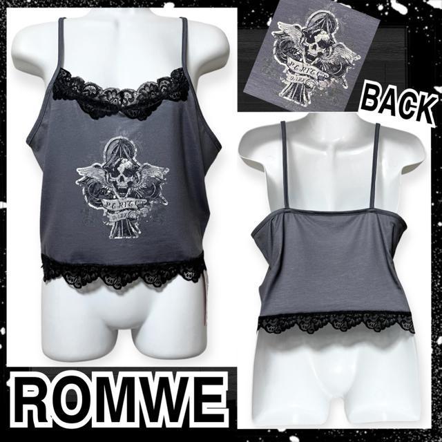 【新品/ROMWE】ウイングスカル&クローバープリントクロップドキャミ < 女性ファッション  【新品/ROMWE】ウイングスカル&クローバープリントクロップドキャミ  < 女性ファッションの