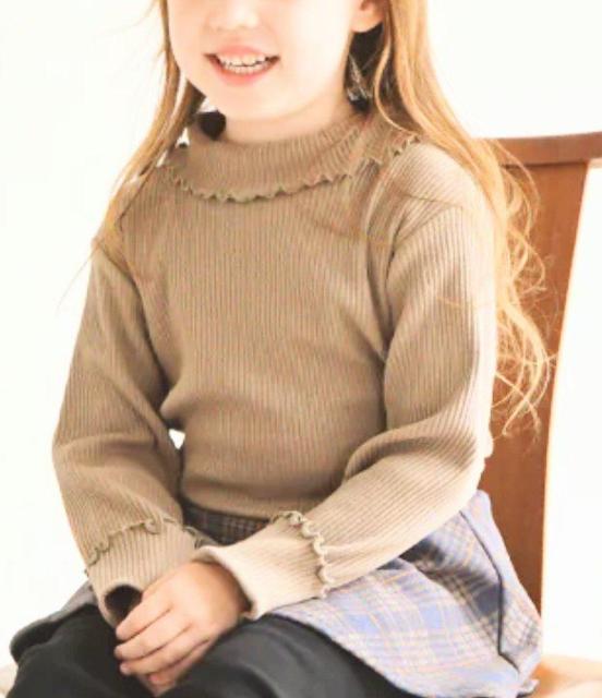 美品★130サイズ★リブトップス★タートルタイプ★ブラウン★女の子★子供服インナー★可愛い子供服★小学生★送料無料 < キッズ/ベビー 美品★130サイズ★リブトップス★タートルタイプ★ブラウン★女の子★子供服インナー★可愛い子供服★小学生★送料無料 < キッズ/ベビーの