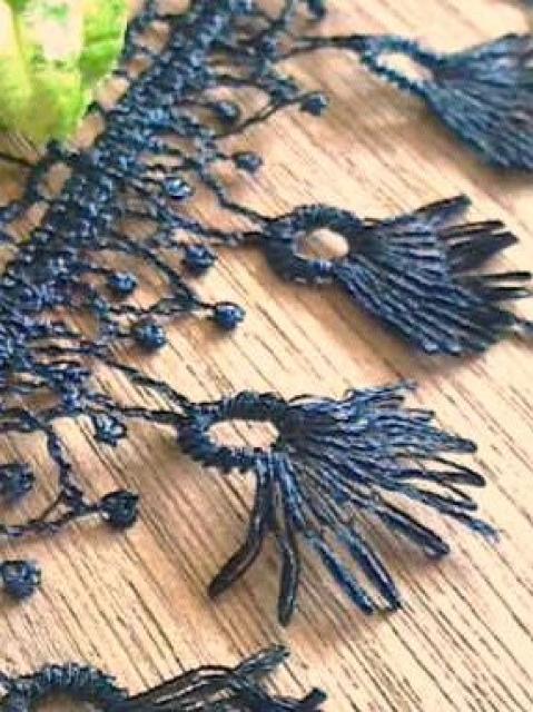 3.6m+α<タッセルモチーフ>豪華ブラックケミカルレース < ペット/手芸/園芸  3.6m+α<タッセルモチーフ>豪華ブラックケミカルレース < ペット/手芸/園芸の