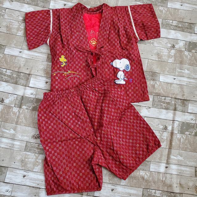 美品*スヌーピー*甚平*3点セット*金太郎インナー付*ワッペン*和柄*エンジ*キッズ*男女兼用*ドビー*95 < キッズ/ベビー  美品*スヌーピー*甚平*3点セット*金太郎インナー付*ワッペン*和柄*エンジ*キッズ*男女兼用*ドビー*95  < キッズ/ベビーの