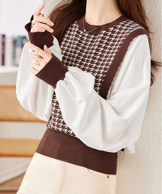 送料無料 新品 異素材ドッキングニットレイヤード風ニット < 女性ファッション  送料無料 新品 異素材ドッキングニットレイヤード風ニット < 女性ファッションの