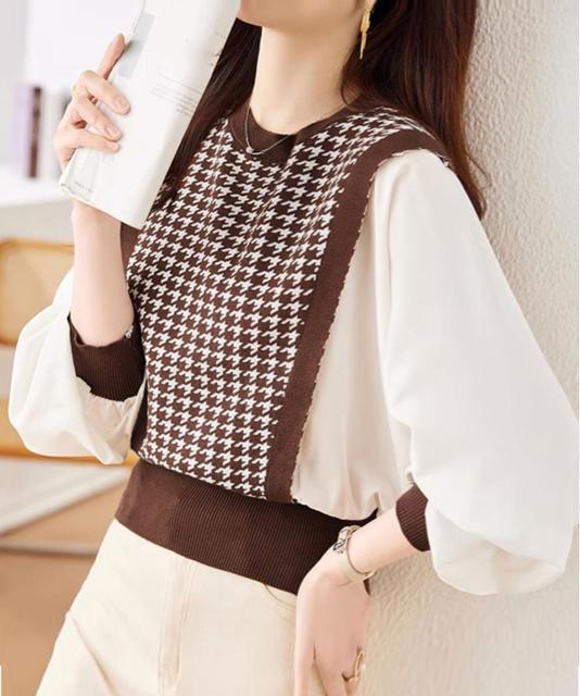 送料無料 新品 異素材ドッキングニットレイヤード風ニット < 女性ファッション  送料無料 新品 異素材ドッキングニットレイヤード風ニット < 女性ファッションの