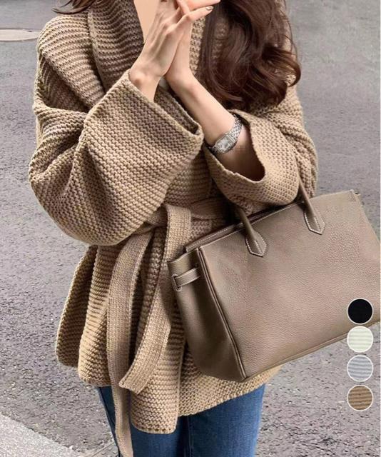 送料無料 新品 ベルト付きニットカーディガン レディース < 女性ファッション  送料無料 新品 ベルト付きニットカーディガン レディース  < 女性ファッションの