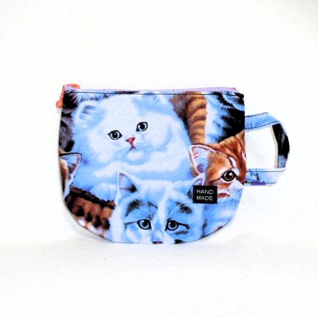 【15p】◆子猫と花◆ティーカップ型ファスナーポーチ < 女性ファッション  【15p】◆子猫と花◆ティーカップ型ファスナーポーチ  < 女性ファッションの
