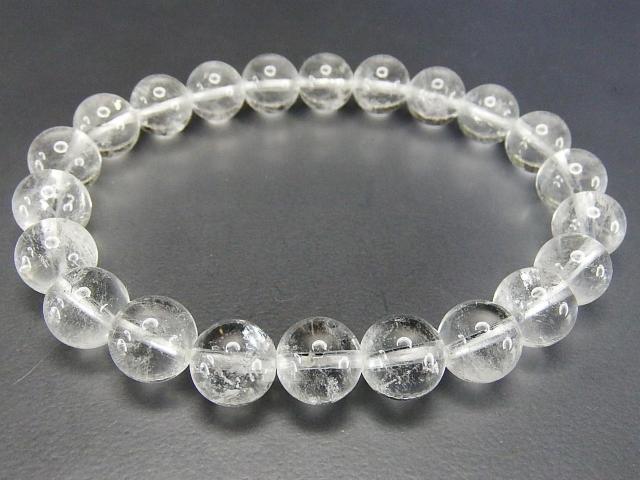 天然石曇り水晶クリスタル約8.5mmブレスレット浄化開運 < 女性アクセサリー/時計  天然石曇り水晶クリスタル約8.5mmブレスレット浄化開運 < 女性アクセサリー/時計の