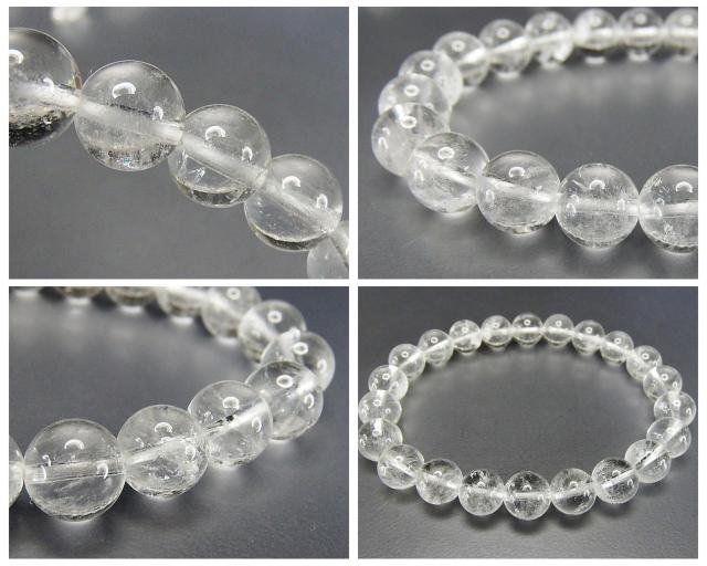 天然石曇り水晶クリスタル約8.5mmブレスレット浄化開運 < 女性アクセサリー/時計  天然石曇り水晶クリスタル約8.5mmブレスレット浄化開運 < 女性アクセサリー/時計の