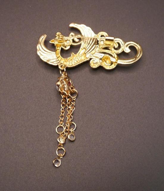 新品アンティーク調きらきらストーン 鳳凰 フェニックス ブローチ < 女性アクセサリー/時計  新品アンティーク調きらきらストーン 鳳凰 フェニックス ブローチ < 女性アクセサリー/時計の