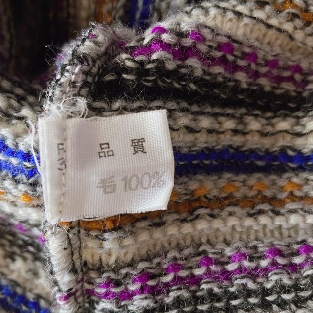 ウール100% カラフル ボーダー柄 ニット セーター プルオーバー 長袖 9号 N2m < 女性ファッション ウール100% カラフル ボーダー柄 ニット セーター プルオーバー 長袖 9号 N2m < 女性ファッションの