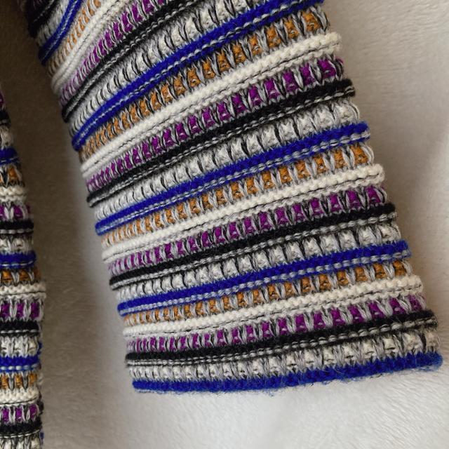 ウール100% カラフル ボーダー柄 ニット セーター プルオーバー 長袖 9号 N2m < 女性ファッション ウール100% カラフル ボーダー柄 ニット セーター プルオーバー 長袖 9号 N2m < 女性ファッションの