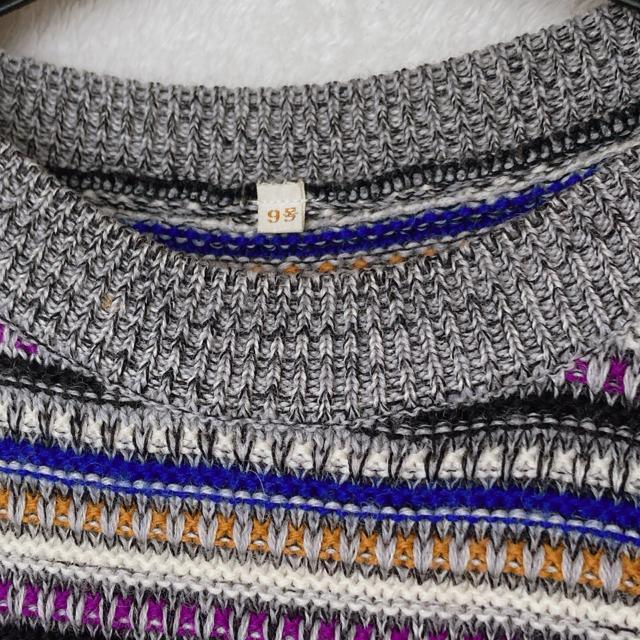 ウール100% カラフル ボーダー柄 ニット セーター プルオーバー 長袖 9号 N2m < 女性ファッション ウール100% カラフル ボーダー柄 ニット セーター プルオーバー 長袖 9号 N2m < 女性ファッションの